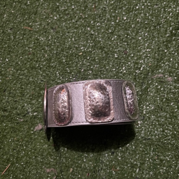 Chico's Silver Belt with Textured Metal Details - Picture 3 of 5